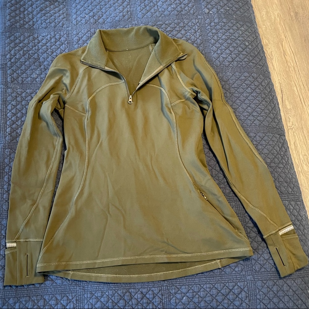 Lululemon Half Zip Pullover - Olive Green - Sz 8
